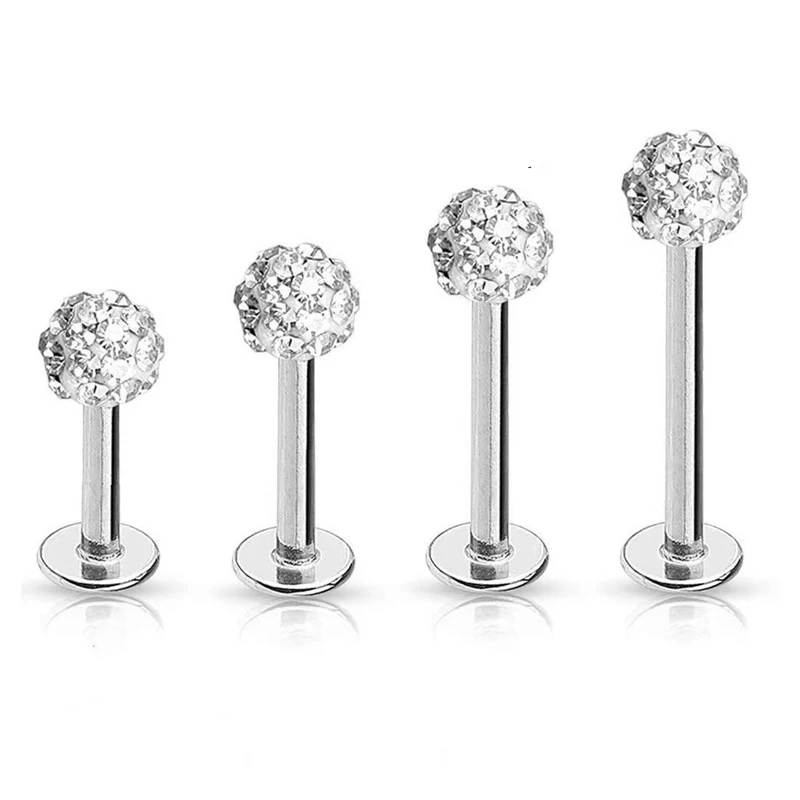 Body Jewelry Surgical Steel - 4 buah perhiasan tindik bibir labret