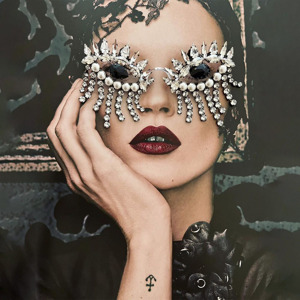 Body Jewelry Retainers - Stonefans bingkai kacamata rumbai untuk wanita,