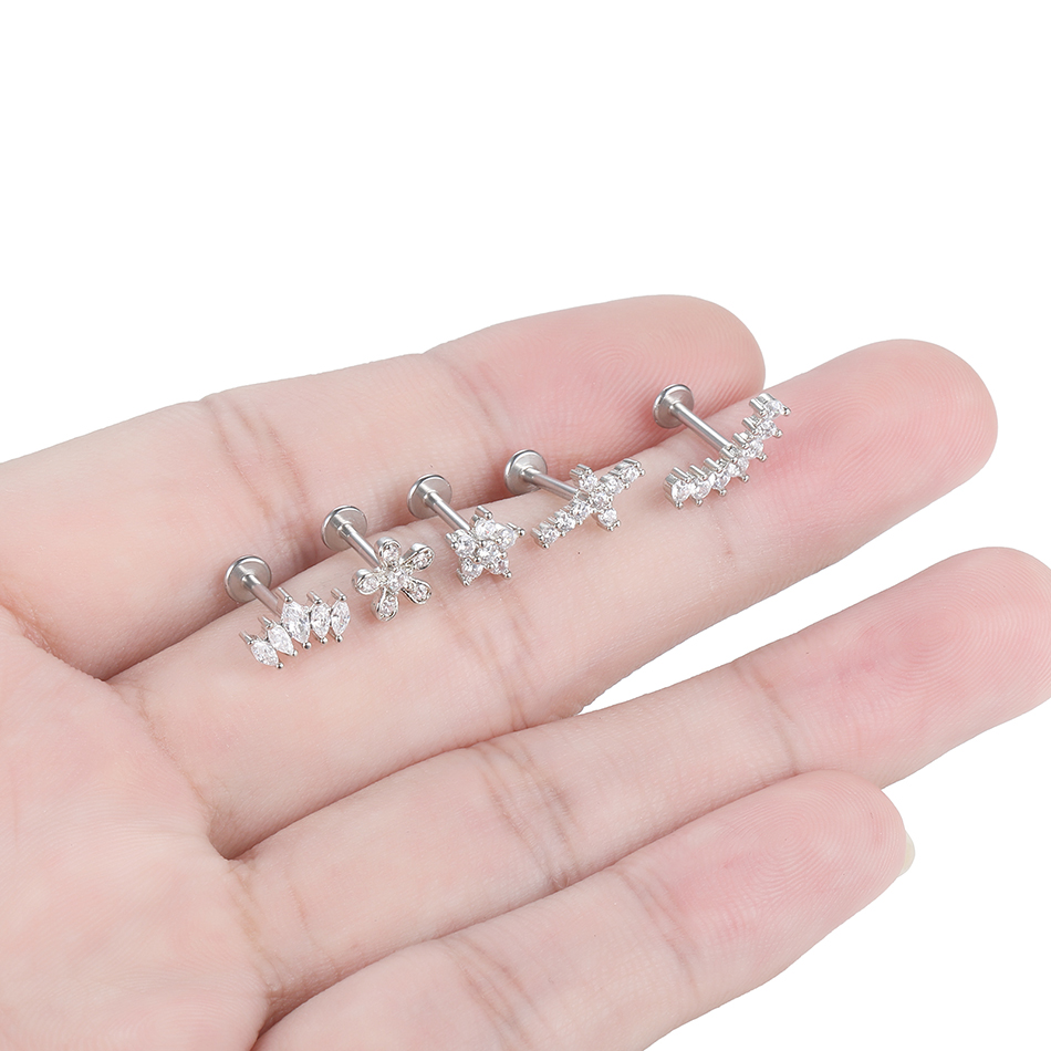1 Buah 16G Anting-Anting Baja  - Body Jewelry Surgical Steel ulasan dan harga