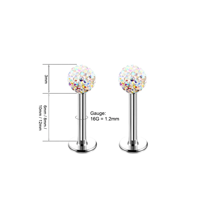 4 buah perhiasan tindik bibir  - Body Jewelry Surgical Steel ulasan dan harga
