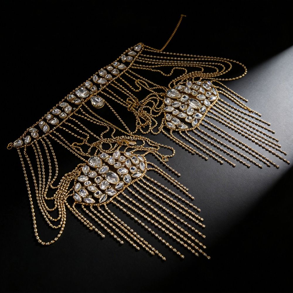 Kalung Bahu Berhias Batu Rhine - Body Jewelry Necklace ulasan dan harga
