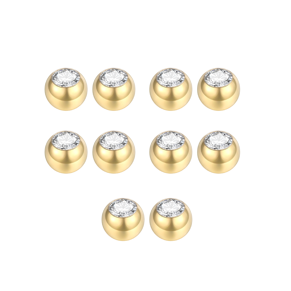 10 Buah Bola Tindik Baja Perma - Body Jewelry Replacement Ball ulasan dan harga
